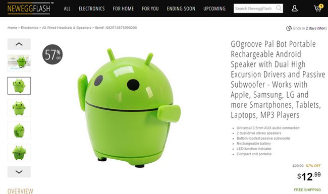 Fotografía - [Alerta Trato] Newegg está vendiendo el altavoz en forma de Android adorable GOgroove Pal Bot Por $ 12,99 (57% de descuento)